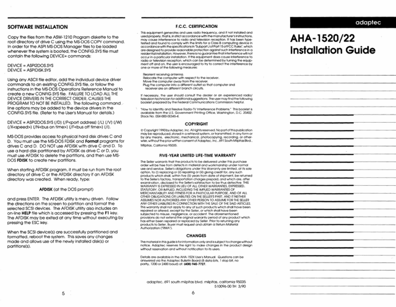 Adaptec AHA-1520 installation guide
