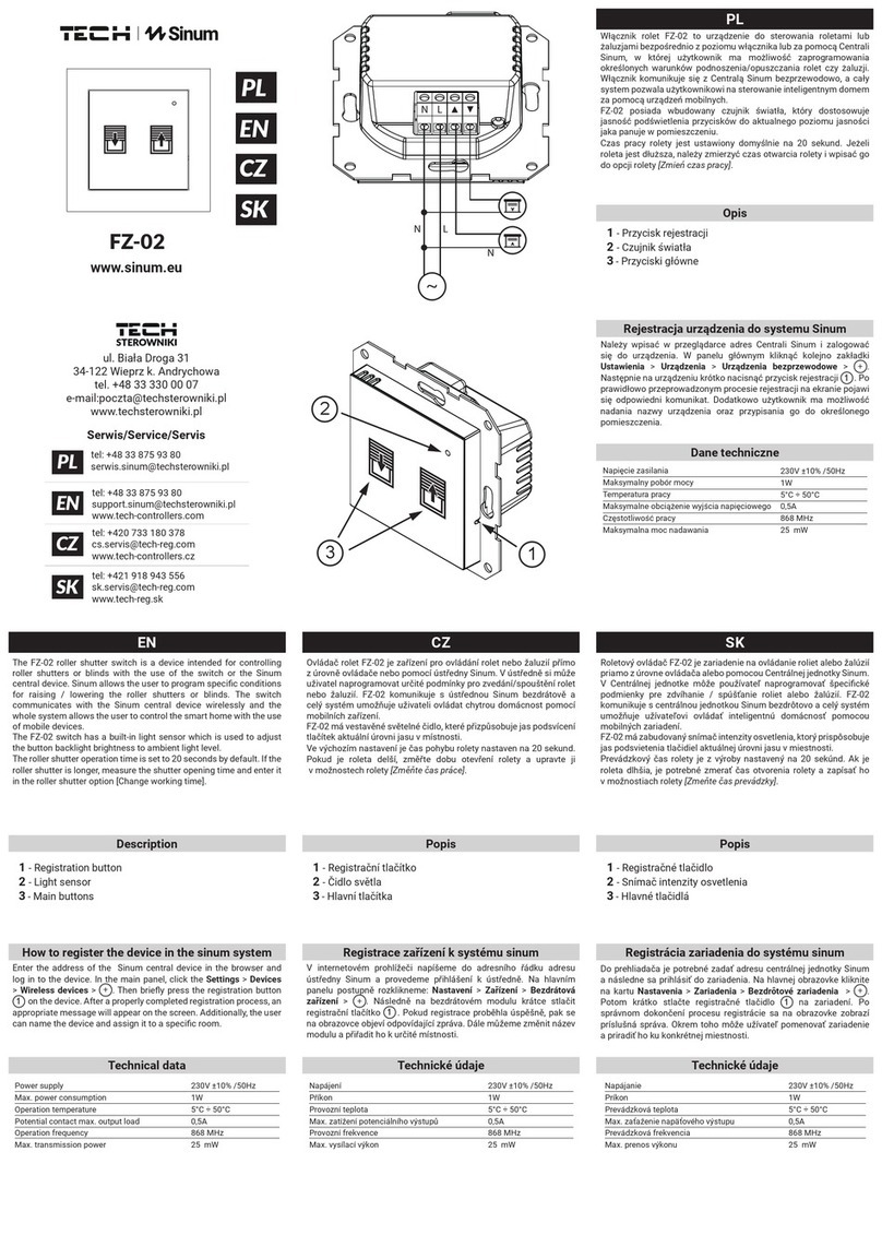 TECH Sinum FZ-02 quick start guide TECH Sinum FZ-02 quick start guide