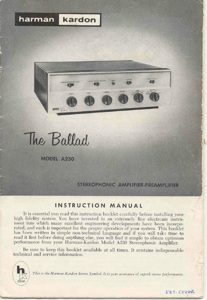 Harman Kardon BALLAD User manual Harman Kardon BALLAD User manual