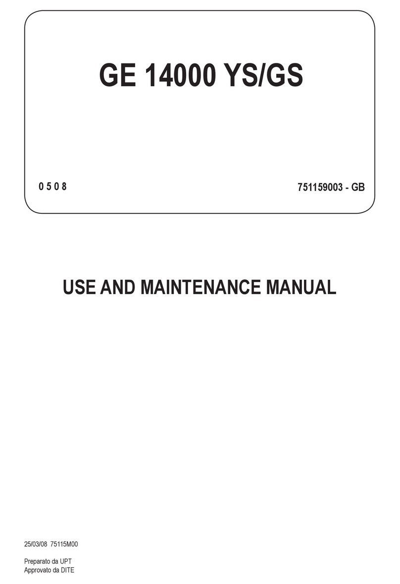 Mosa GE 14000 YS Use and maintenance manual