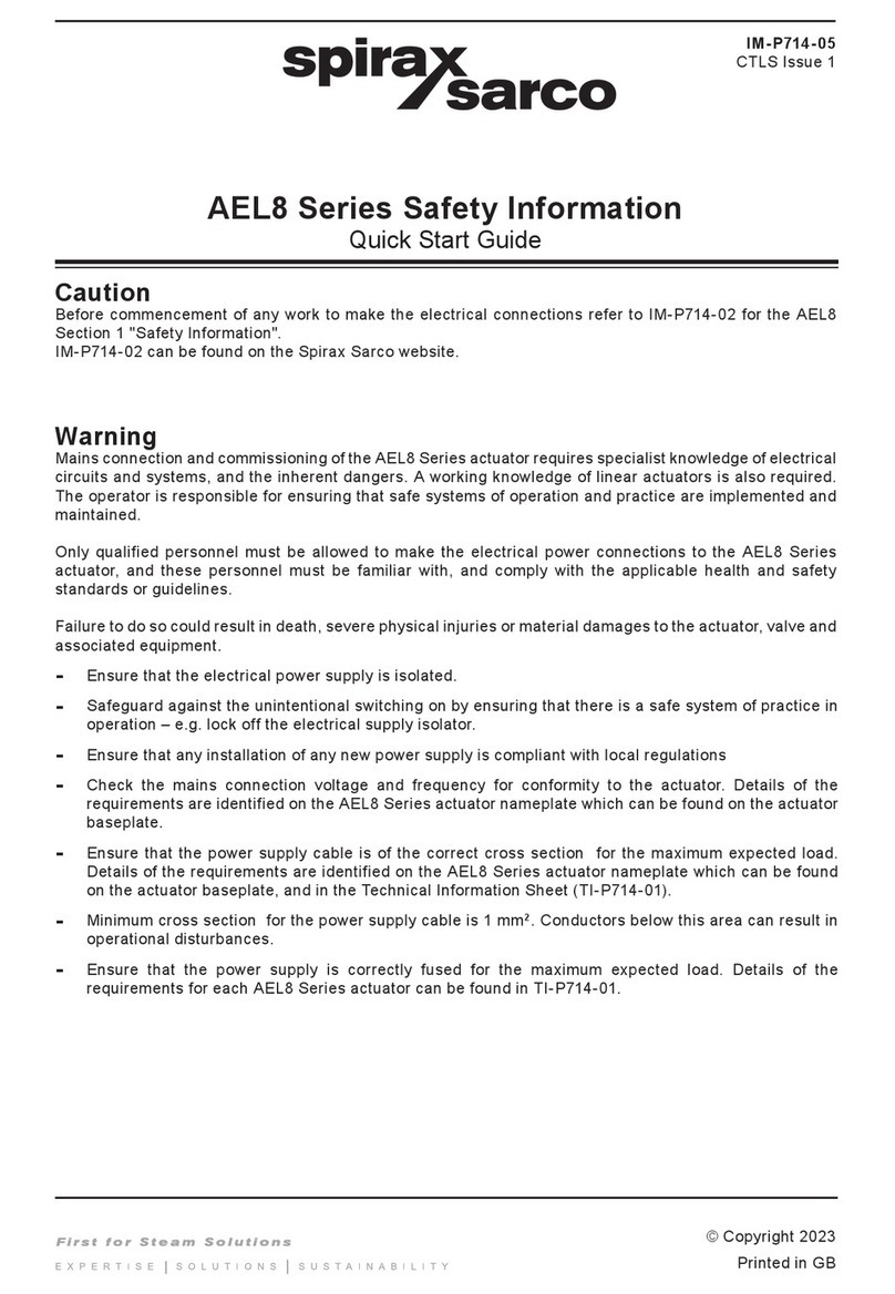 Spirax Sarco AEL8 Series User manual