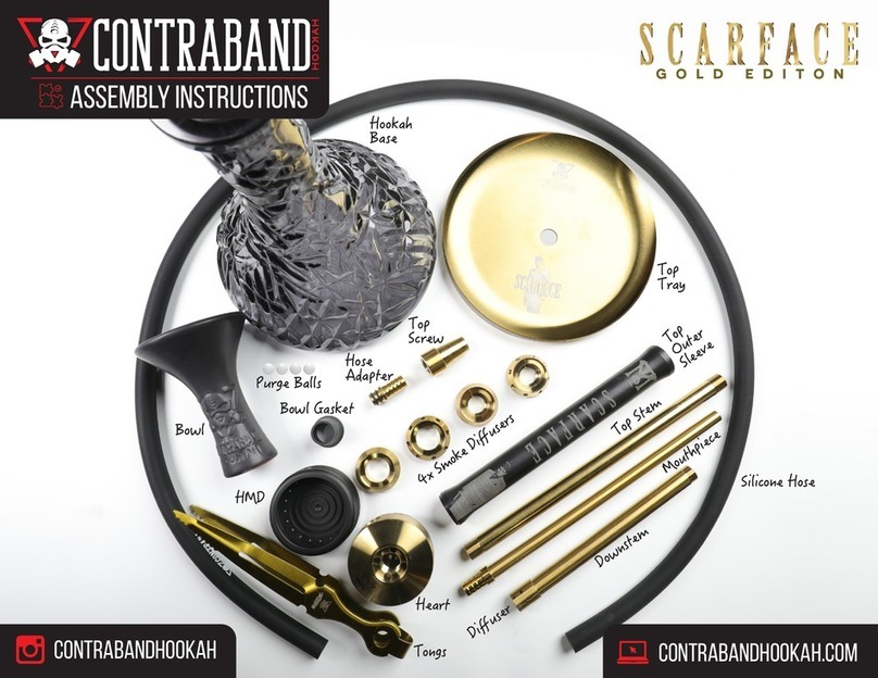 CONTRABAND HOOKAH SCARFACE GOLD EDITION Assembly instructions