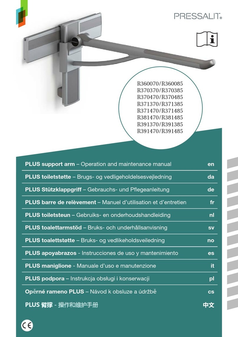 Pressalit PLUS R360070 Operation and maintenance manual