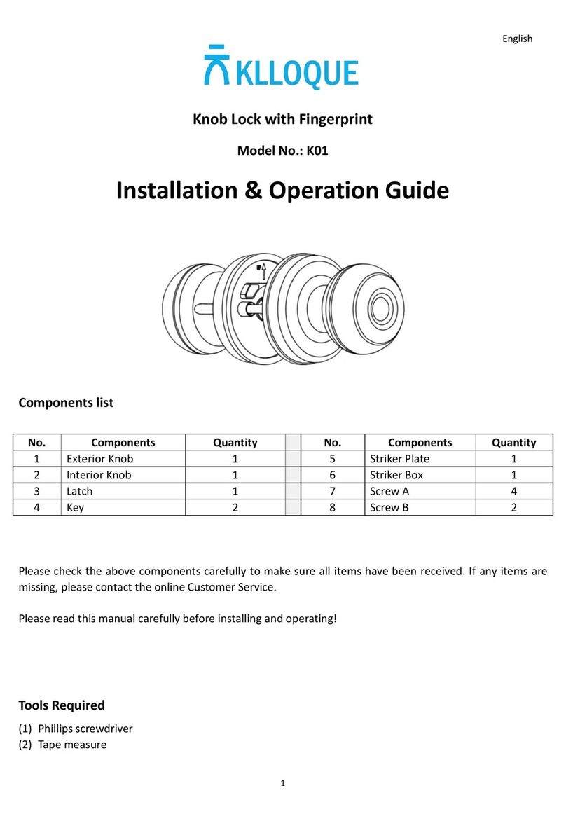 KLLOQUE K01 Installation & operation guide