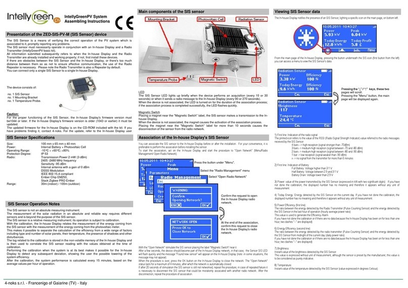 IntellyGreenPV ZED-SIS-PV-M Assembling instructions