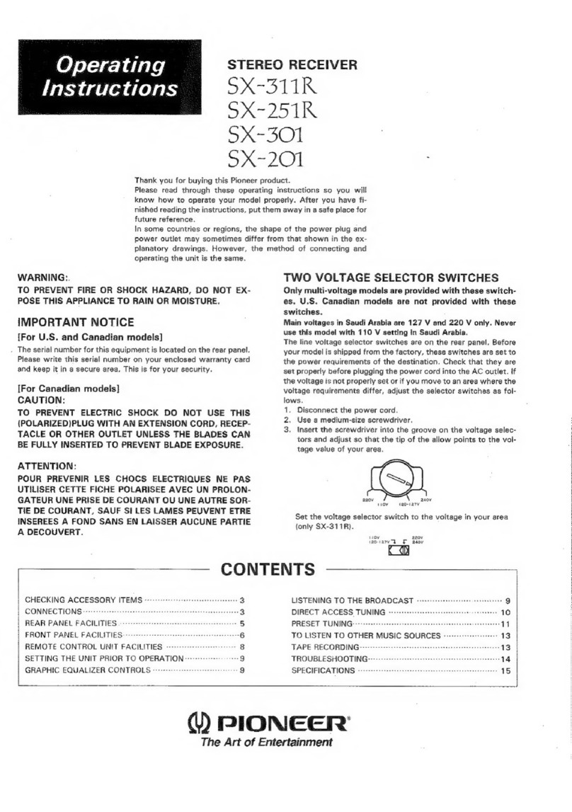 Pioneer SX-311R operating instructions