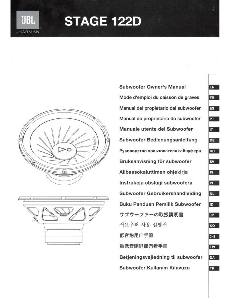 Harman JBL Stage 122D User manual