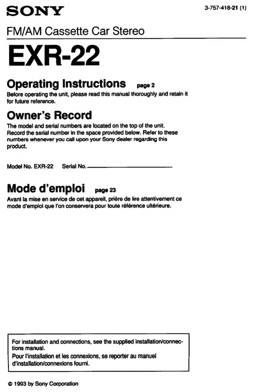 Sony EXR-22 operating instructions
