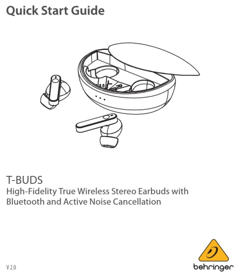 Behringer T-BUDS quick start guide