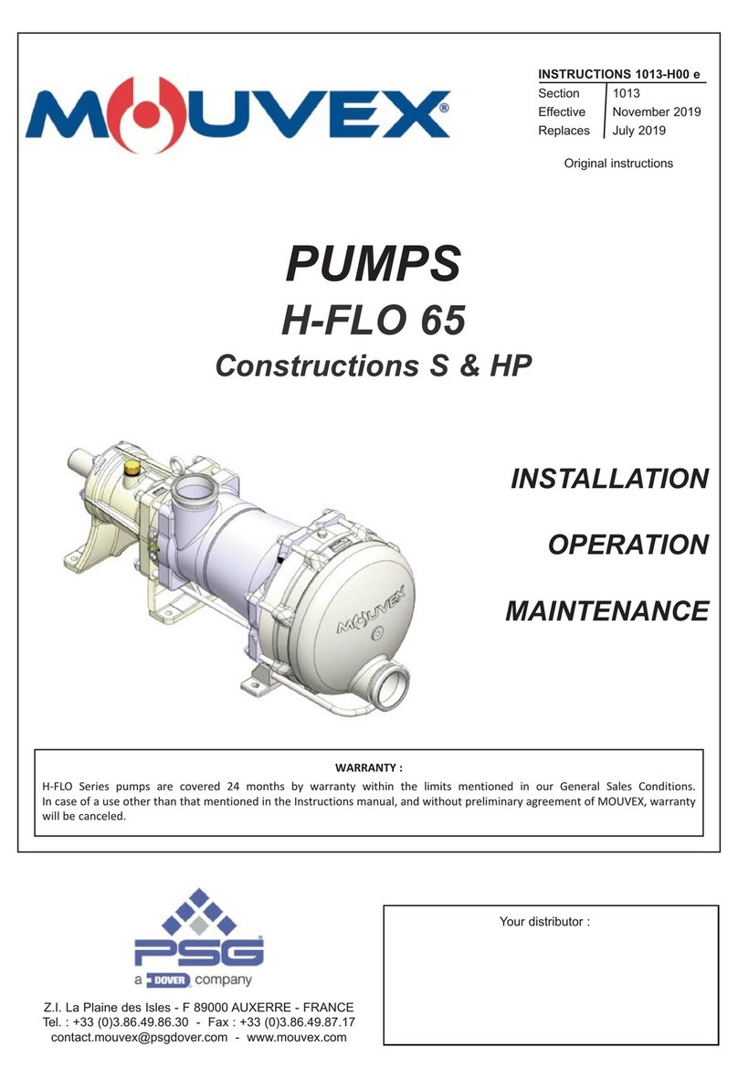 Mouvex H-FLO 65 Installation operation & maintenance Mouvex H-FLO 65 Installation operation & maintenance