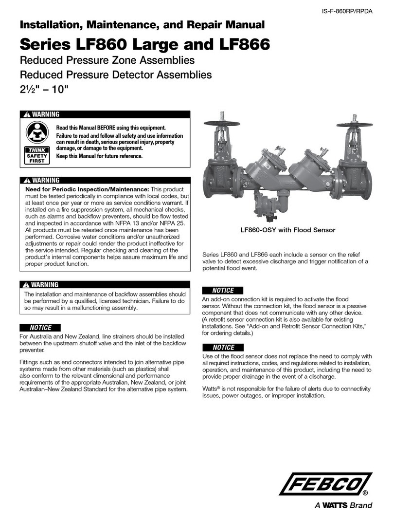 Watts LF866 Series Operating instructions Watts LF866 Series Operating instructions