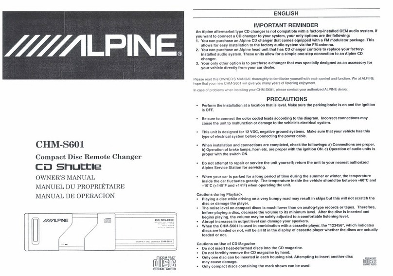 Alpine CHM-S601 owner's manual