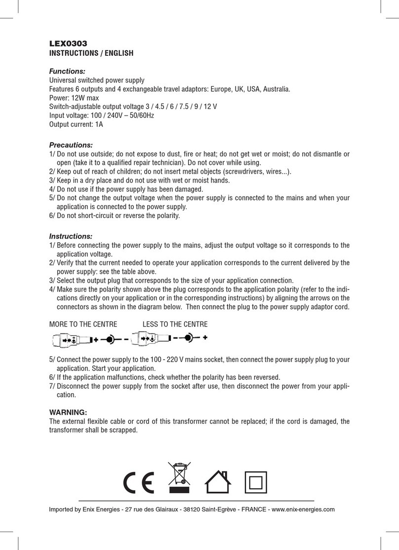 ENIX ENERGIES LEX0303 instructions