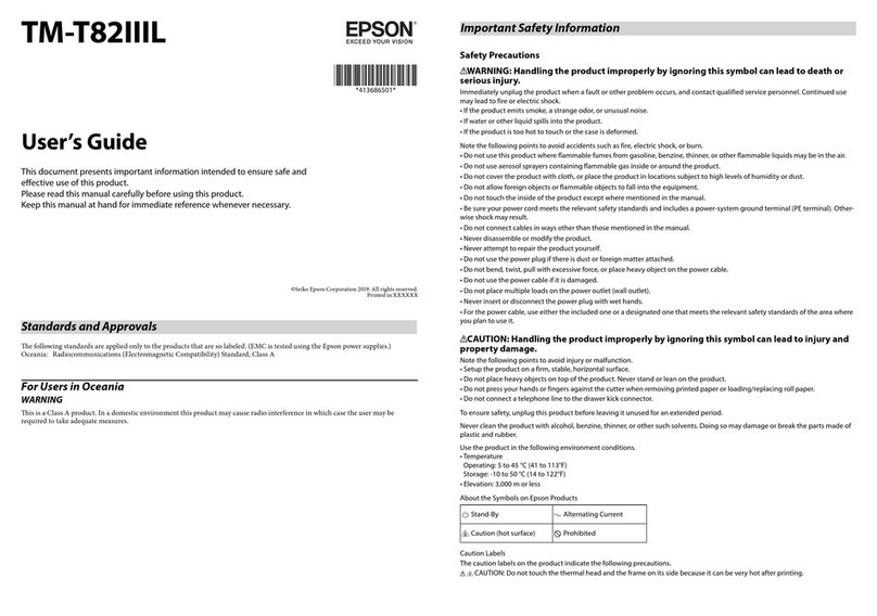 Epson TM-T82IIIL User manual