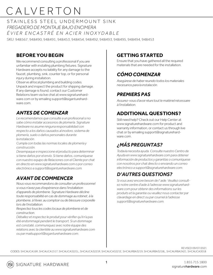 Signature Hardware CALVERTON 948567 User manual Signature Hardware CALVERTON 948567 User manual