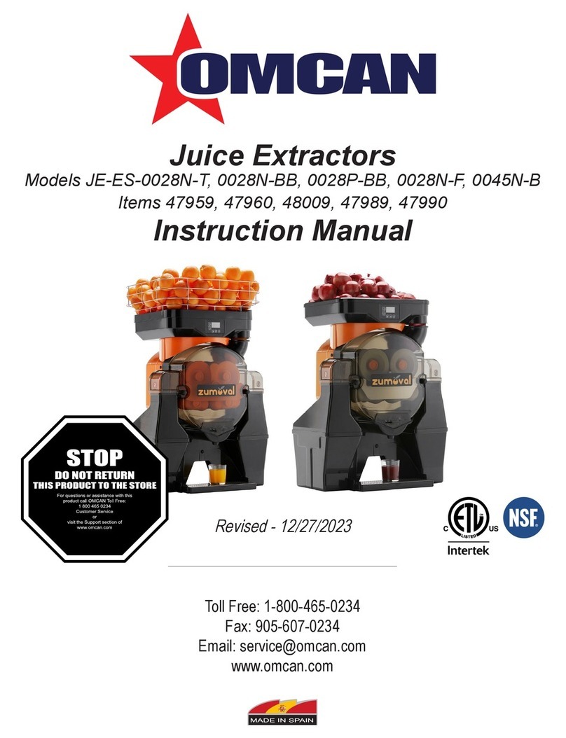 Omcan JE-ES-0028P-BB instruction manual Omcan JE-ES-0028P-BB instruction manual