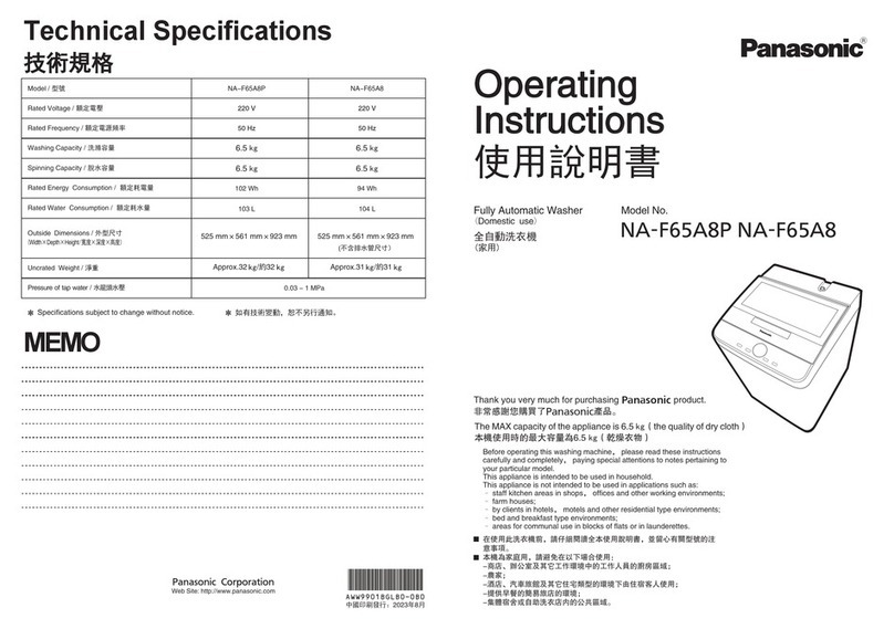 Panasonic NA-F65A8P User manual Panasonic NA-F65A8P User manual