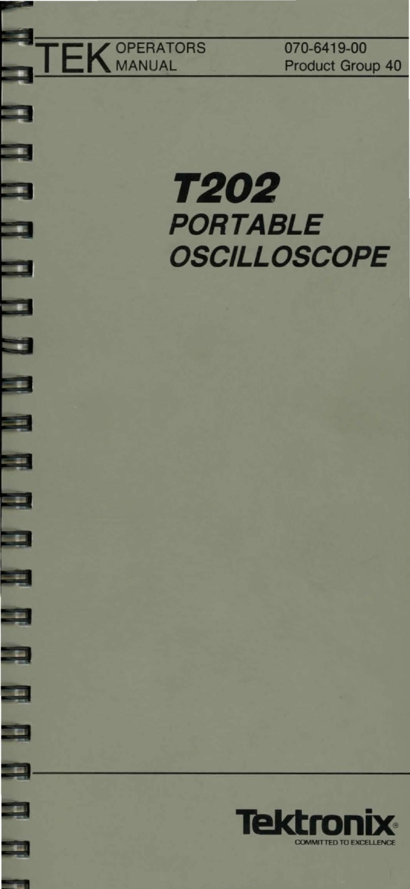 Tektronix T202 User manual Tektronix T202 User manual