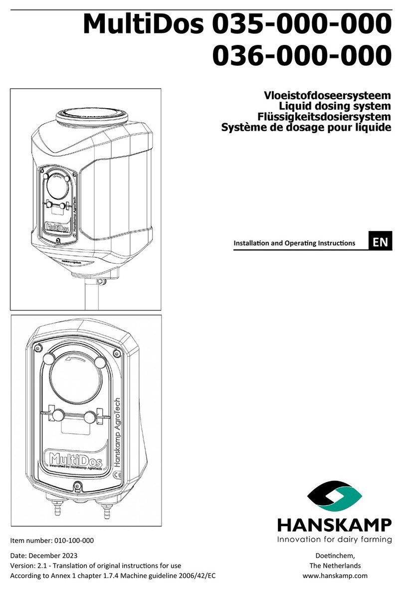 Hanskamp MultiDos 035-000-000 Series Installation and operating instructions