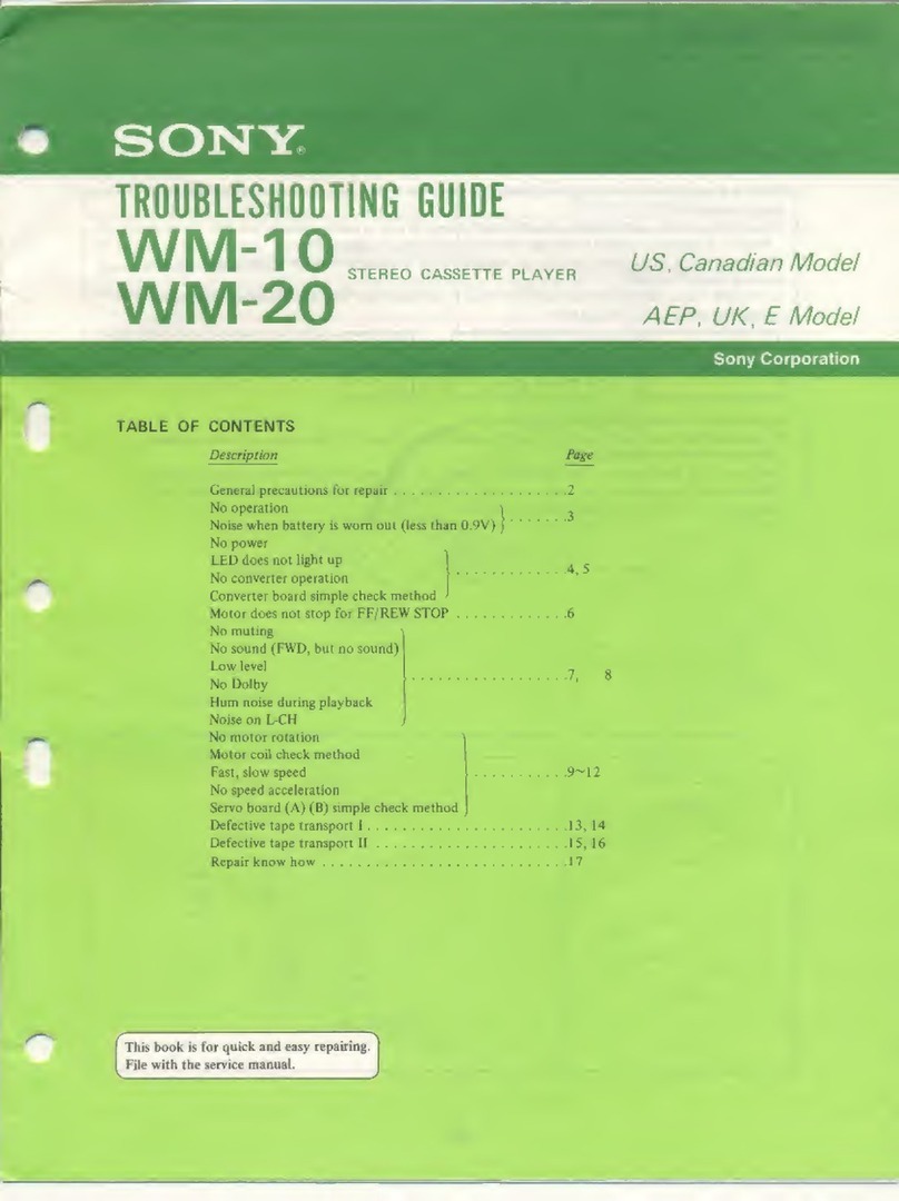 Sony WM-10 User manual