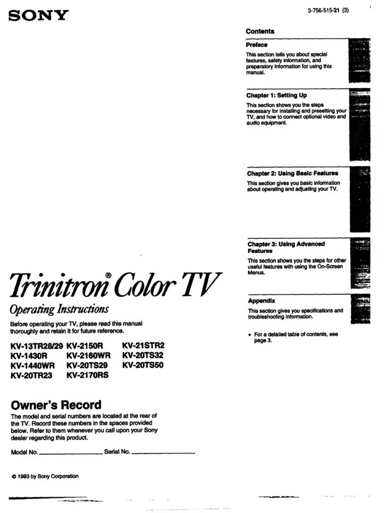 Sony Trinitron KV-13TR28 User manual Sony Trinitron KV-13TR28 User manual