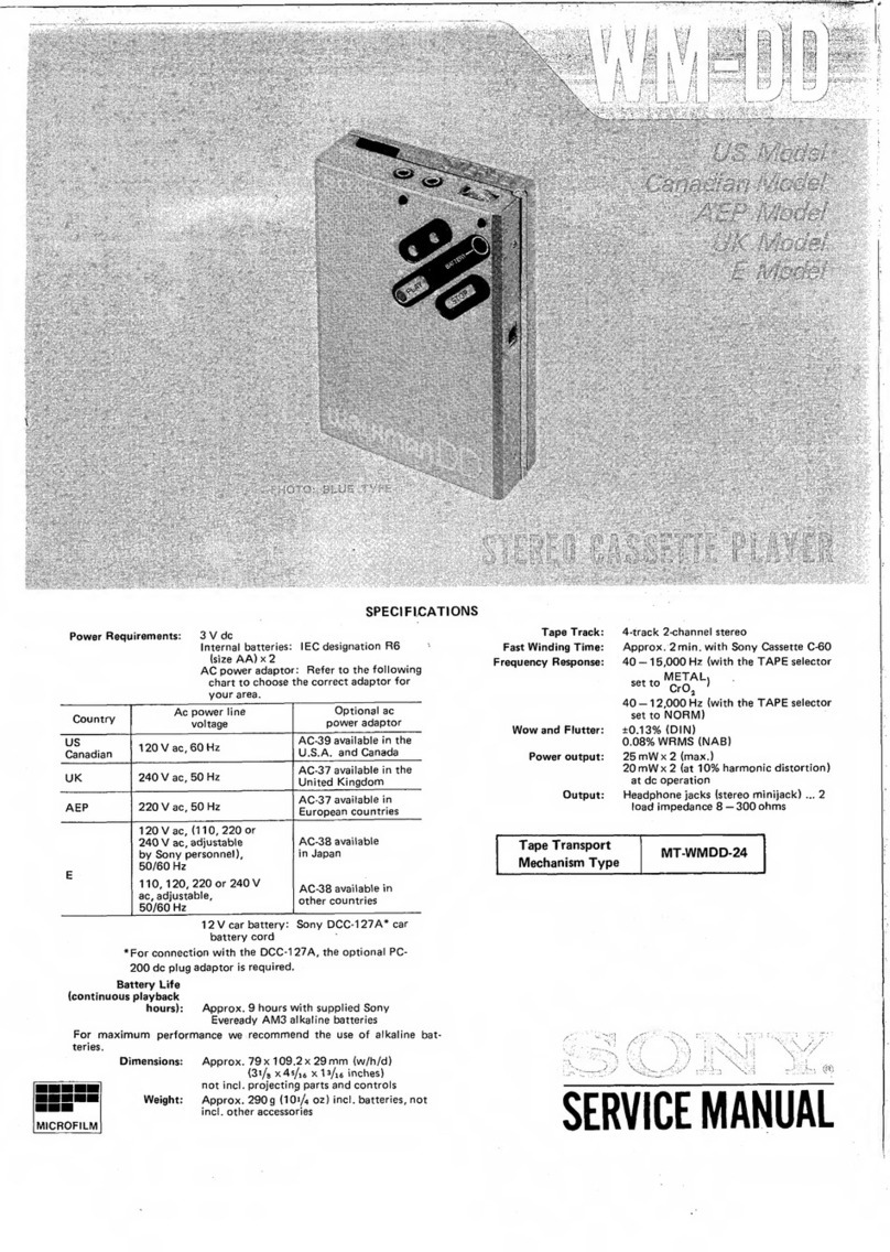 Sony WM-DD User manual