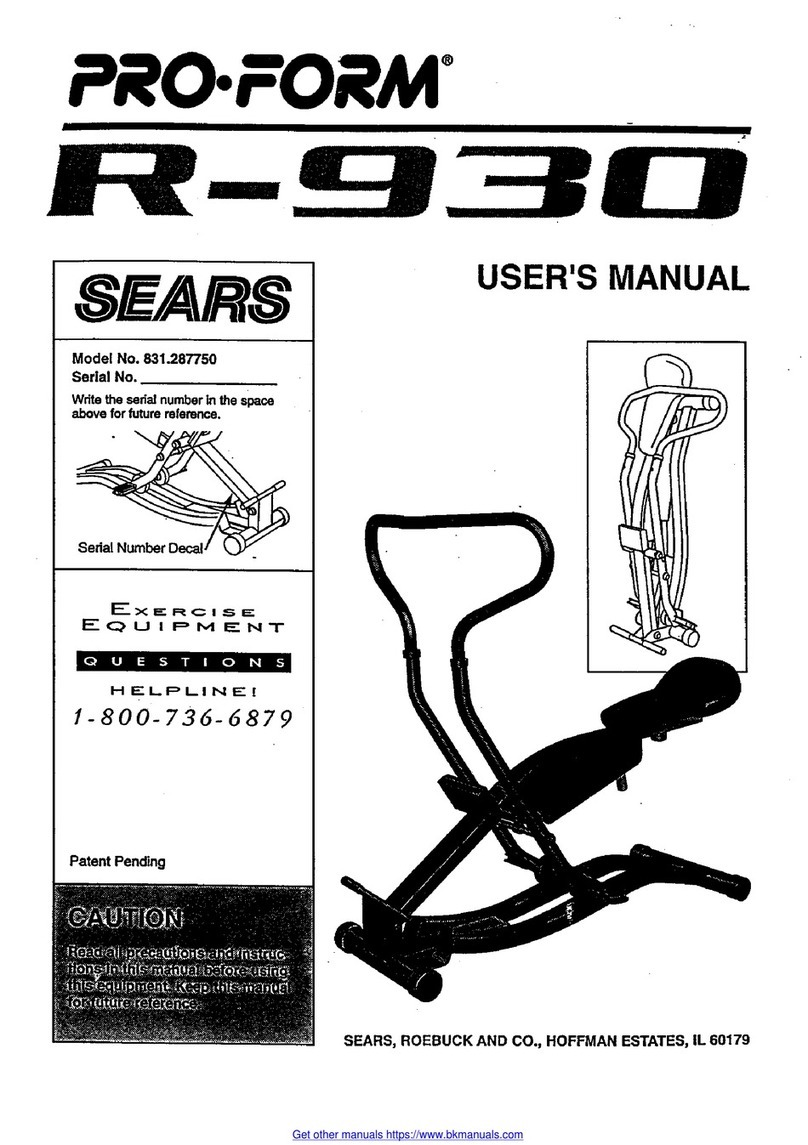Sears Pro-Form R-930 User manual