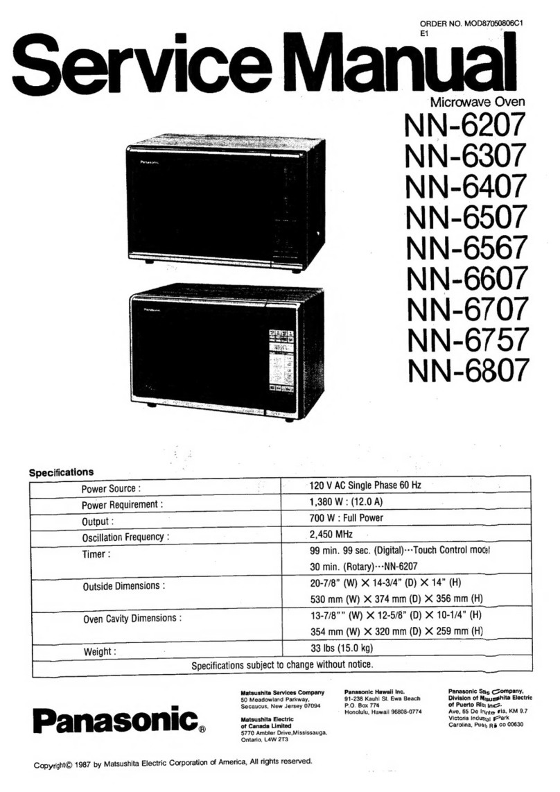 Panasonic NN-6207 Service manual