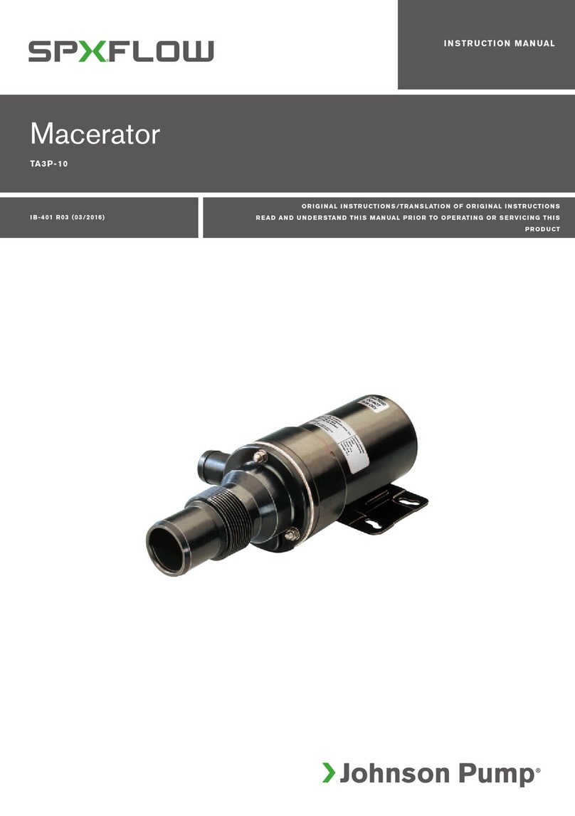 Johnson Pump SPXFLOW Macerator TA3P-10 TRANSLATION OF ORIGINAL INSTRUCTIONS