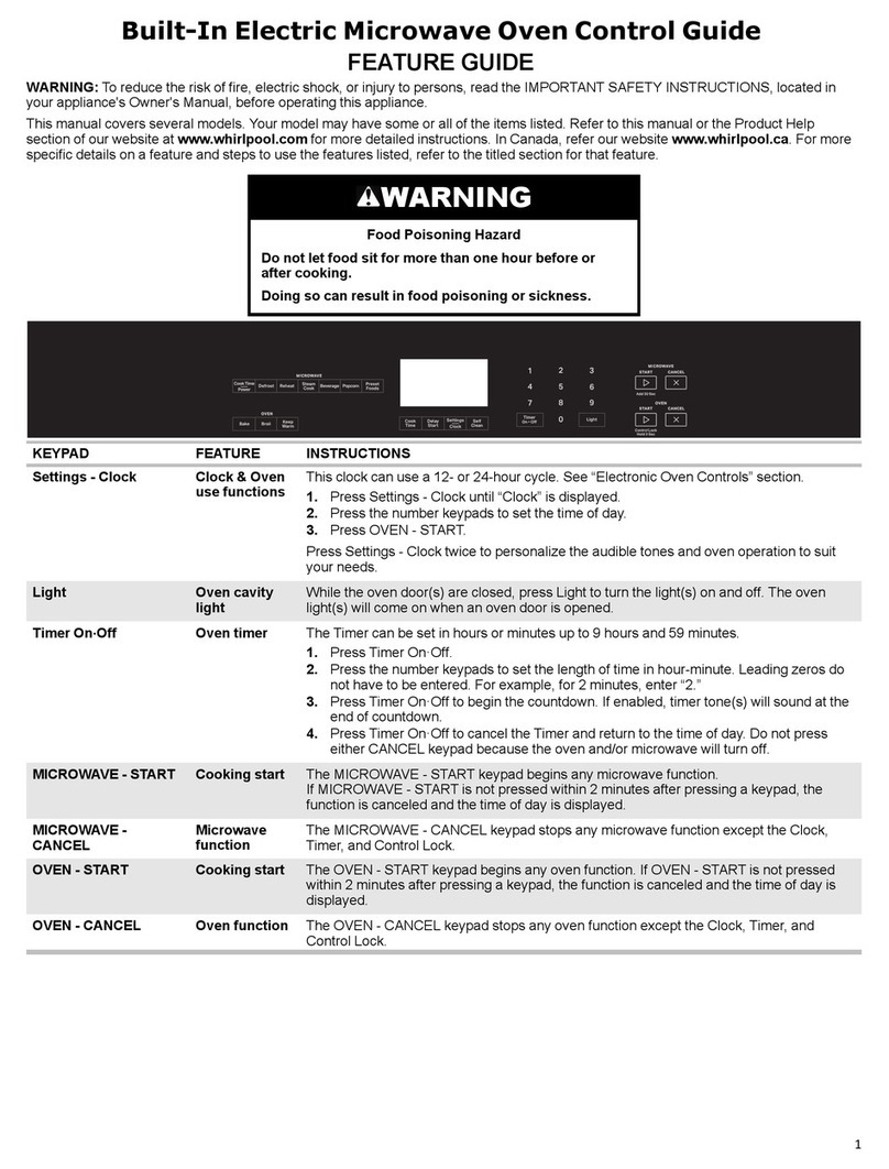 Whirlpool WOES3030LS Control guide
