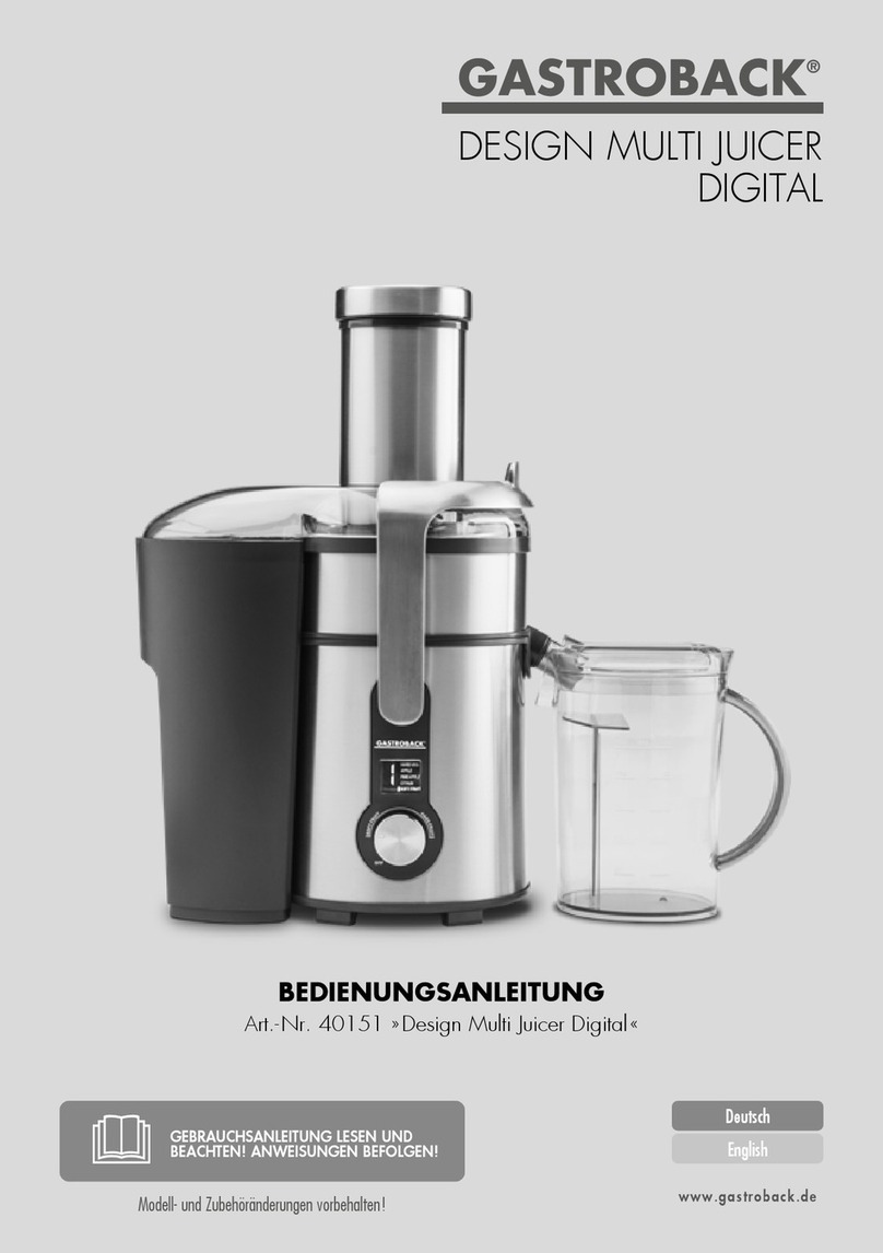 Gastroback DESIGN JUICER BASIC operating instructions
