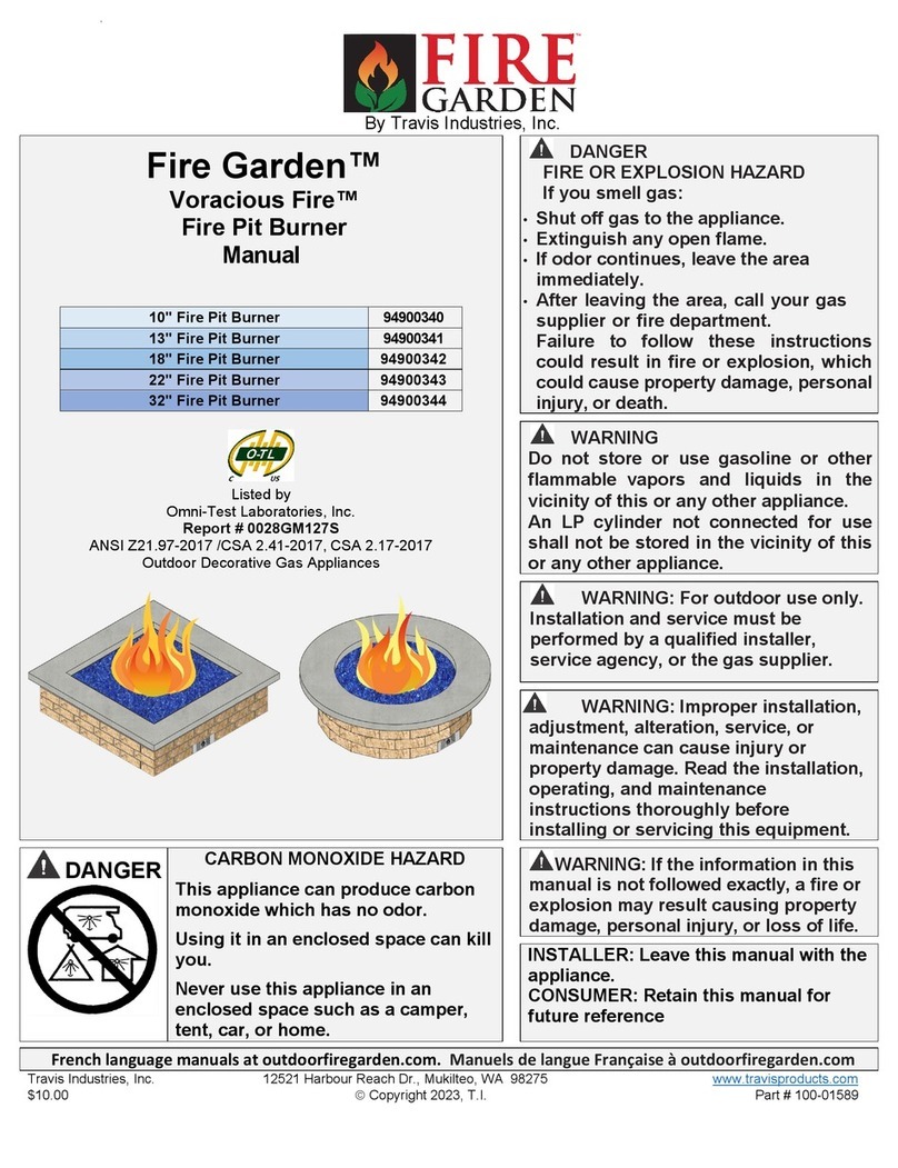 Travis Industries Fire Garden 94900340 manual Travis Industries Fire Garden 94900340 manual
