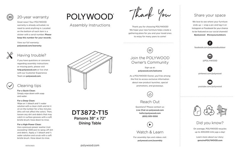 Polywood DT3872-T15 User manual