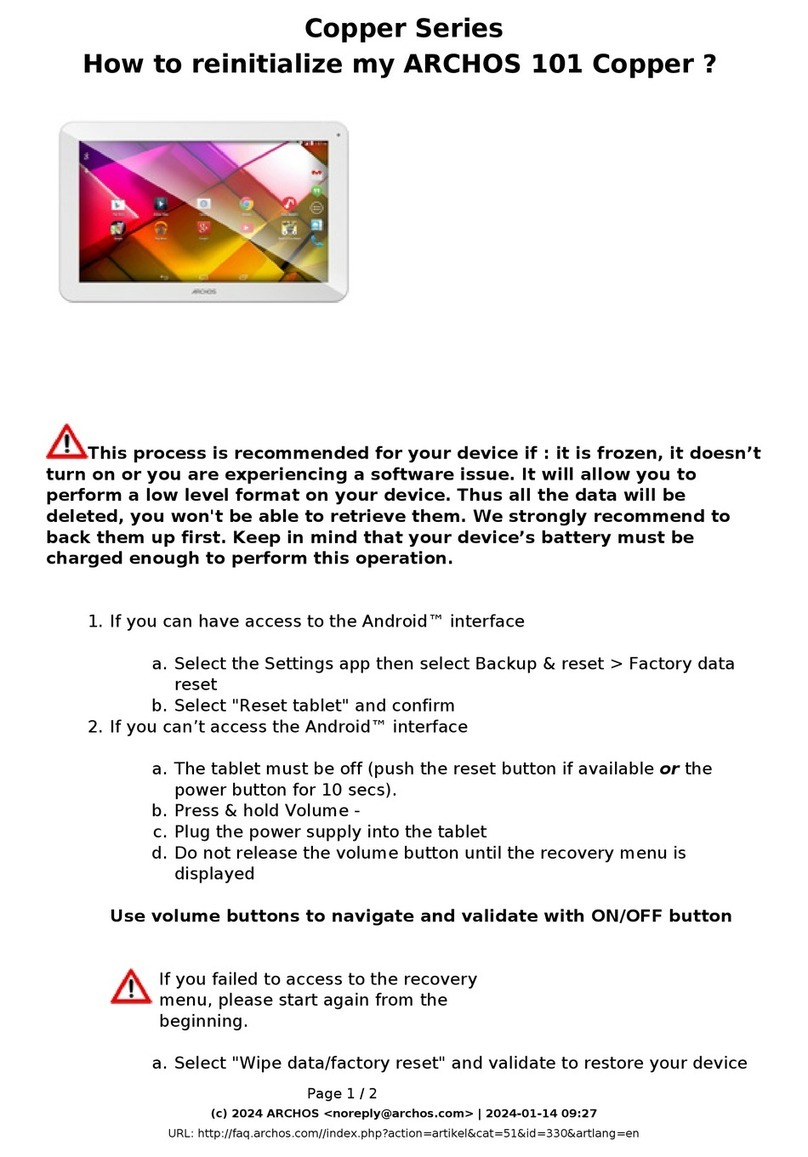 Archos Copper Series User manual Archos Copper Series User manual