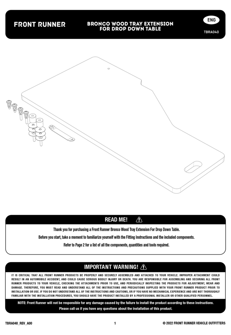 Front Runner BRONCO TBRA040 User manual
