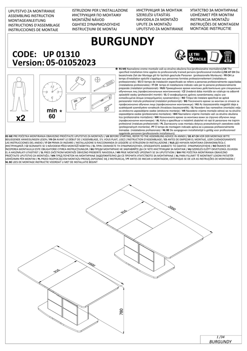 Dedeman BURGUNDY UP 01310 Assembling Instruction