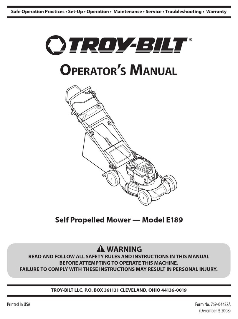 Troy-Bilt E189 User manual