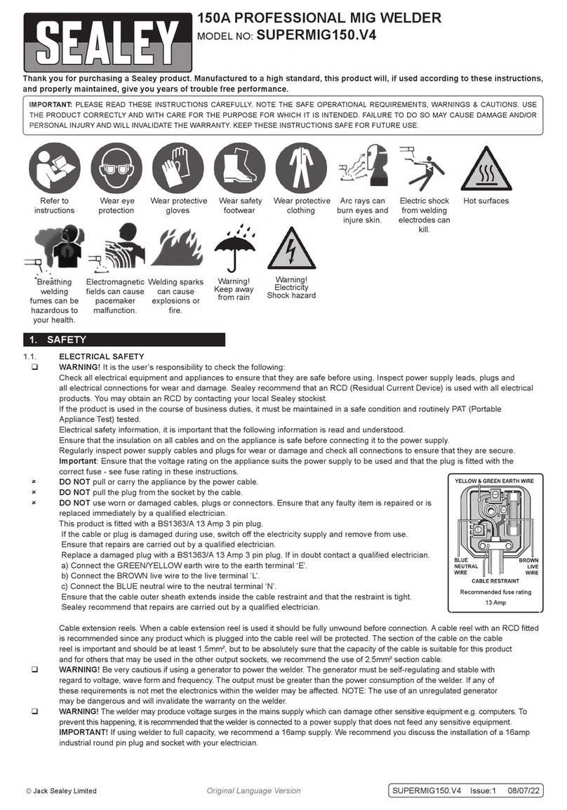 Sealey SUPERMIG150.V4 quick start guide