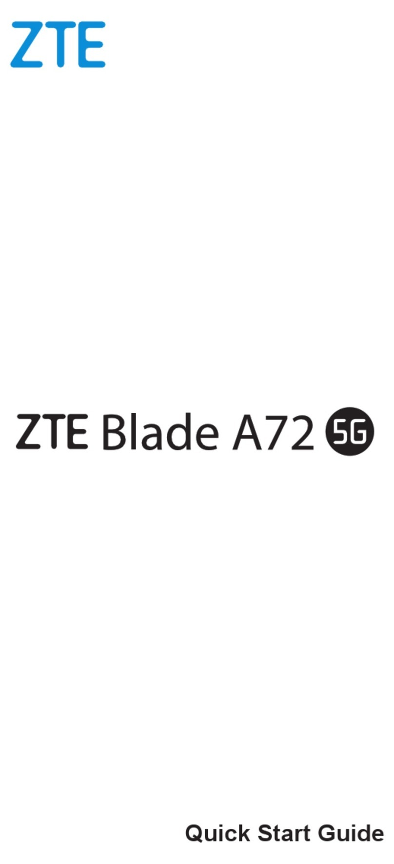 Zte Blade A72 5G User manual