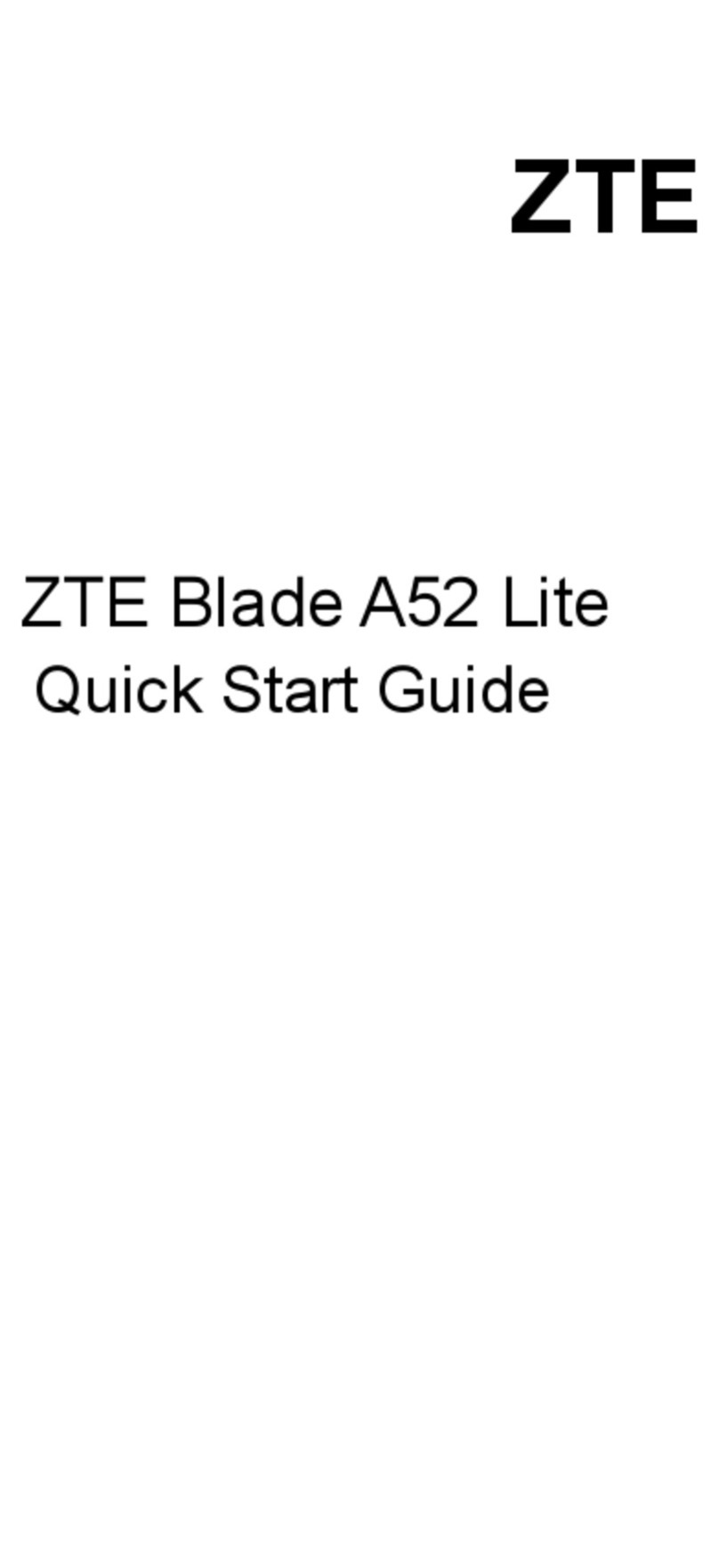 Zte Blade A52 Lite quick start guide