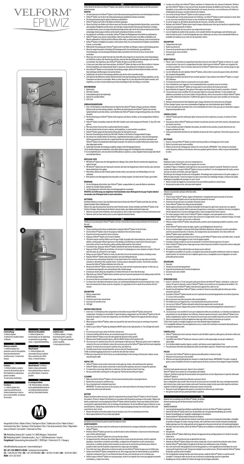 VELFORM EPILWIZ User manual