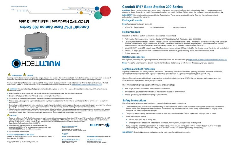 Multitech MTCDTIP2 Hardware installation guide Multitech MTCDTIP2 Hardware installation guide