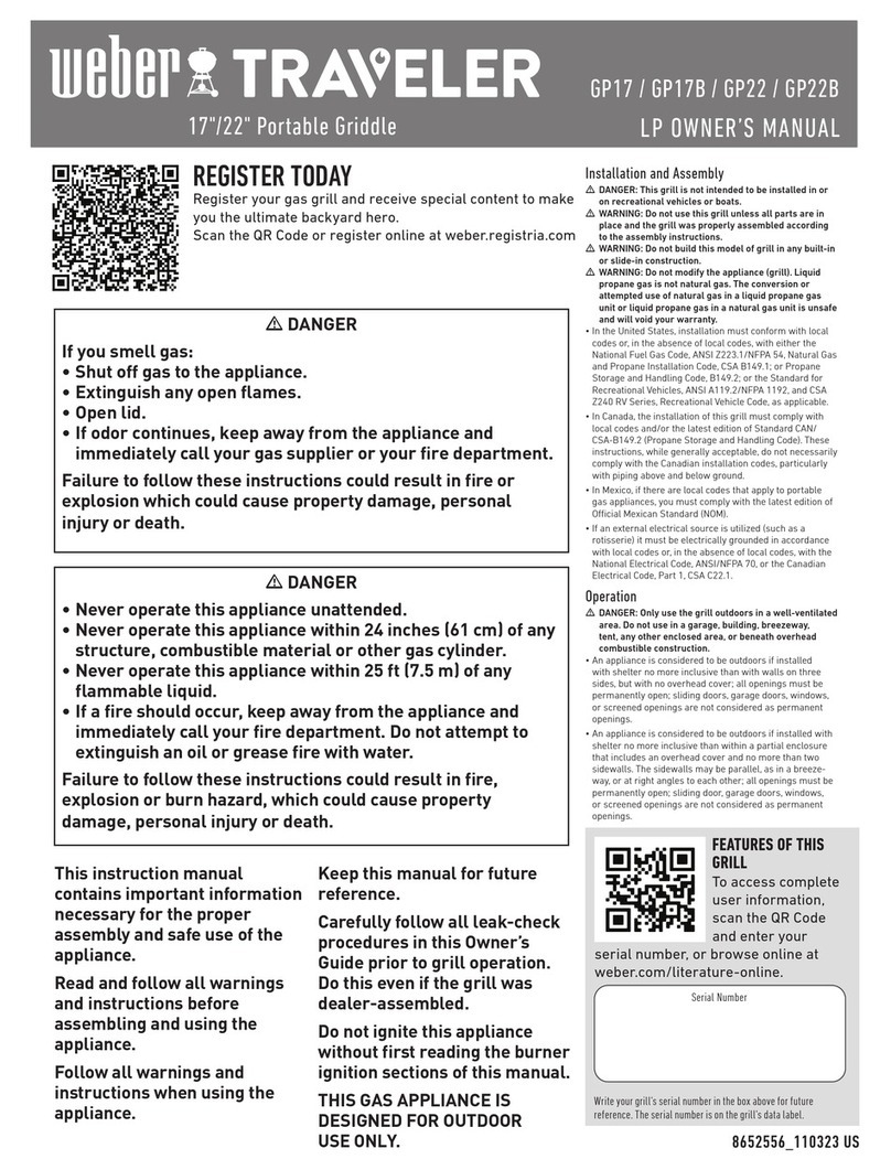 Weber TRAVELER GP17 User manual