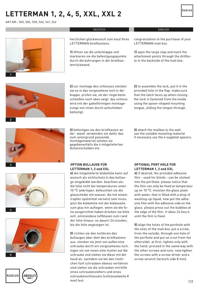 Radius LETTERMAN 1 Quick installation guide