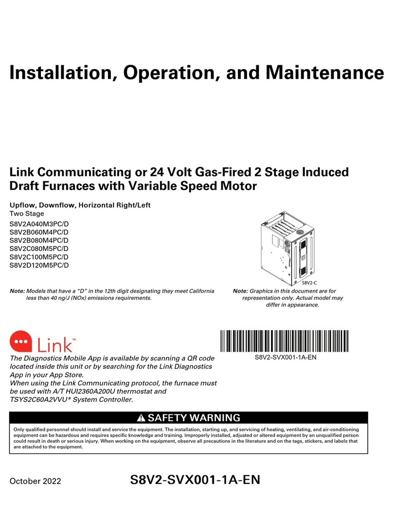 Trane S8V2A040M3PC Installation, operation and maintenance