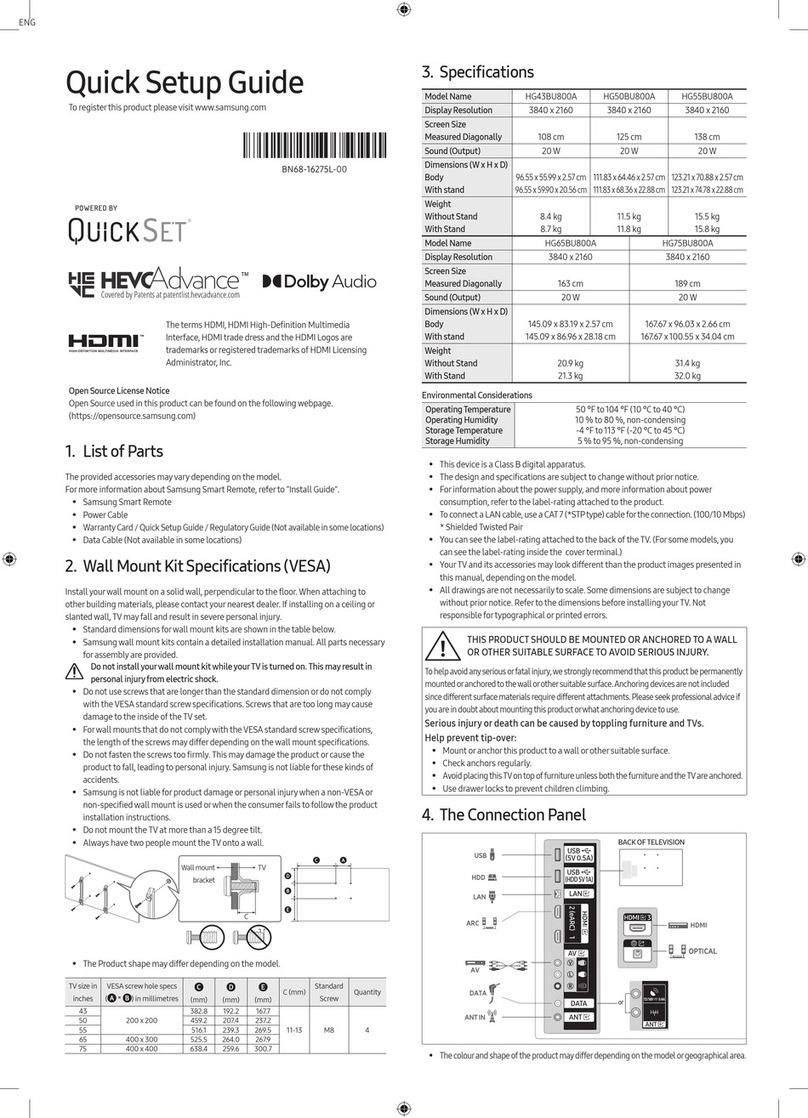 Samsung HG43BU800A User manual