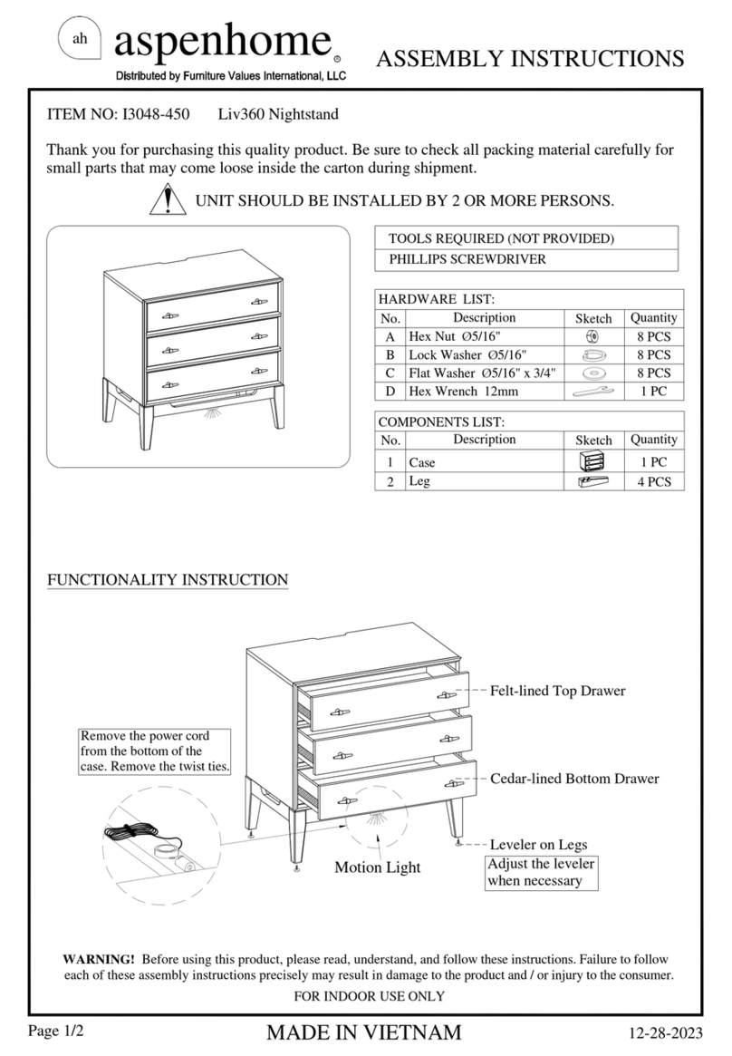 aspenhome Liv360 I3048-450 Assembly instructions aspenhome Liv360 I3048-450 Assembly instructions