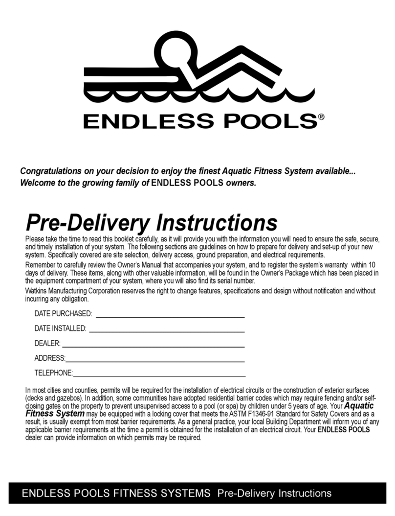 Endless Pools RECSPORT R200 Pre-delivery instructions