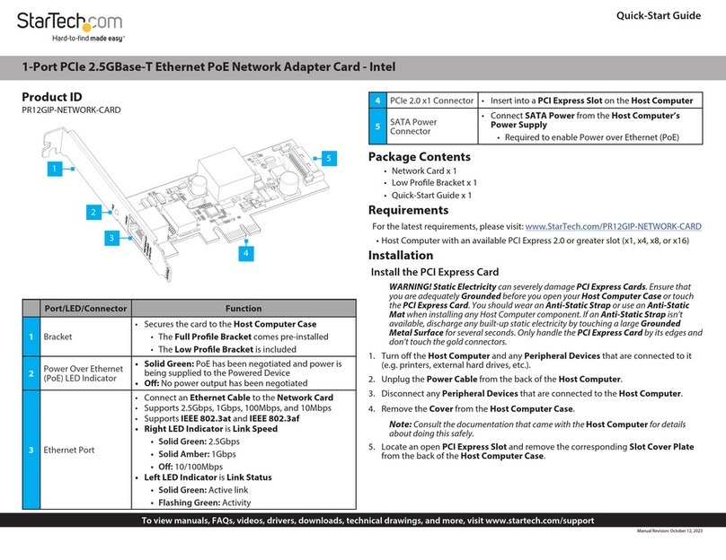StarTech.com PR12GIP-NETWORK-CARD quick start guide