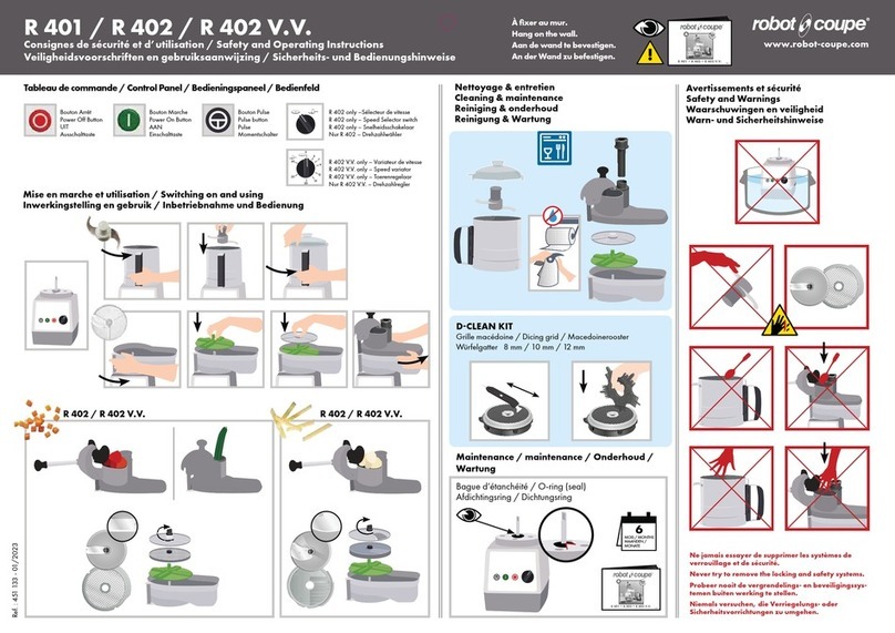 Robot Coupe R401 Safety and operating instructions